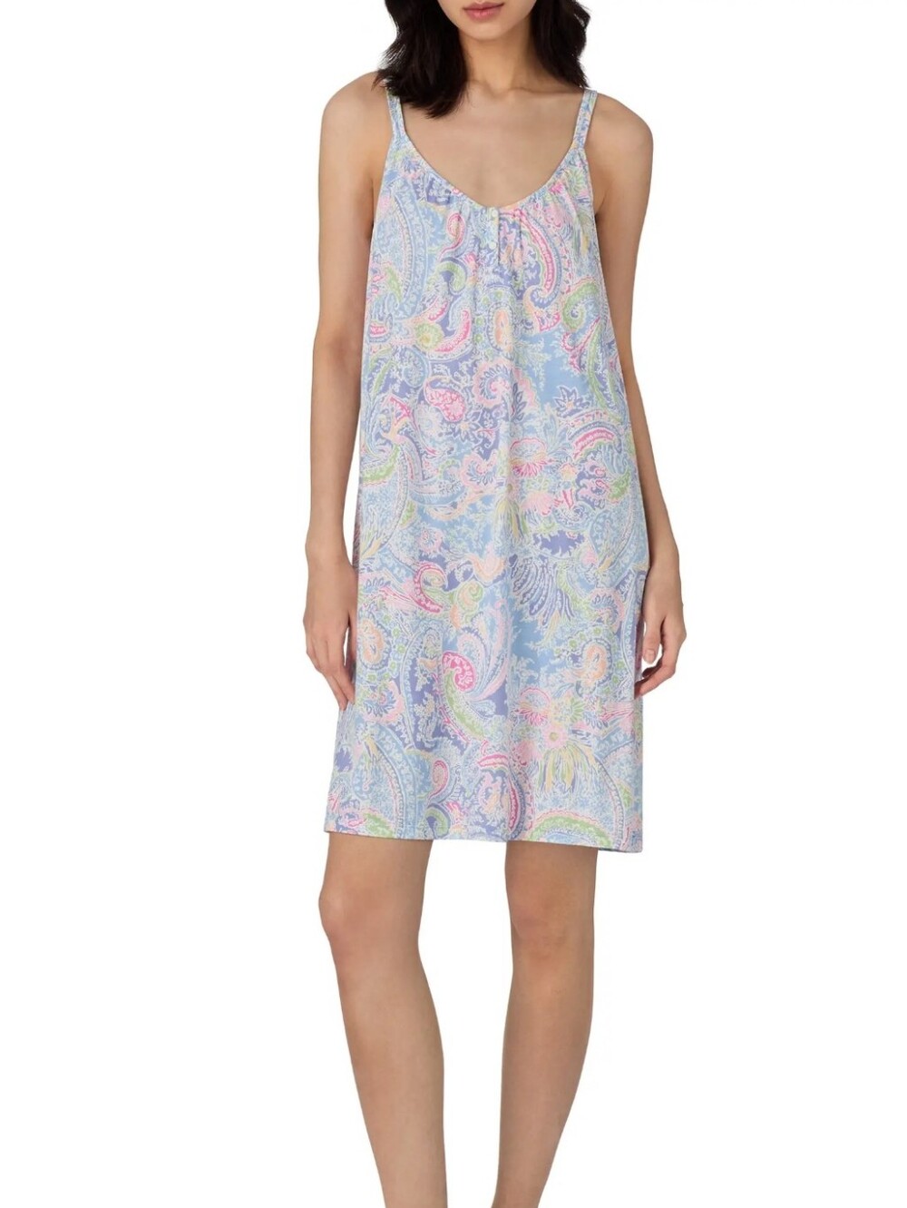 Ralph Lauren | Paisley Print Double Strap Cotton Blend Nightgown